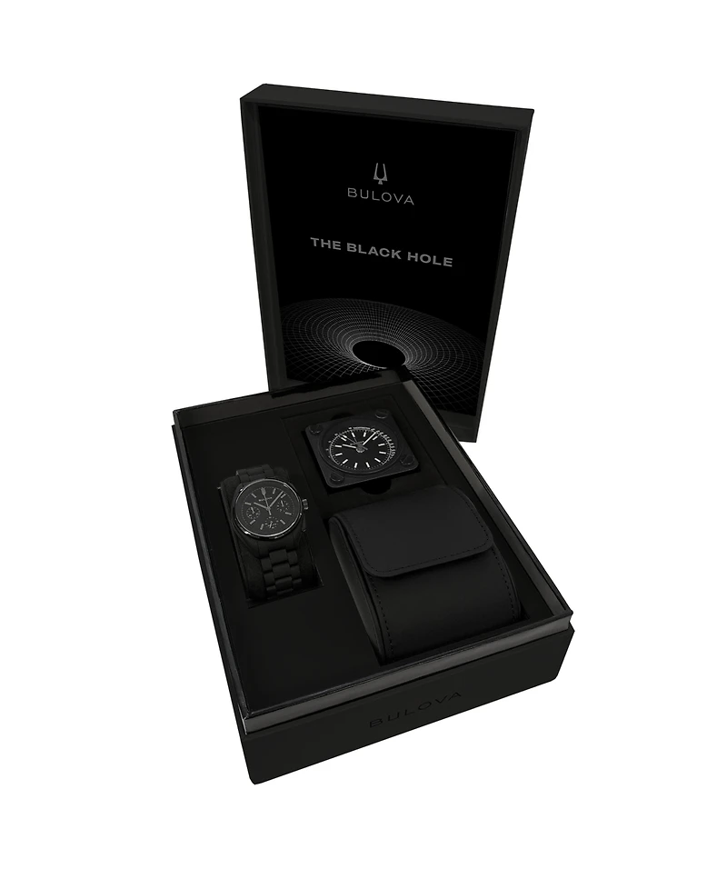 Bulova Men's Limited Edition Lunar Pilot "Black Hole" Black Stainless Steel Bracelet Watch 41.2mm