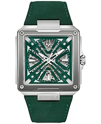 Bulova Men's Automatic Marc Anthony Series X Green Leather Strap Watch 41mm