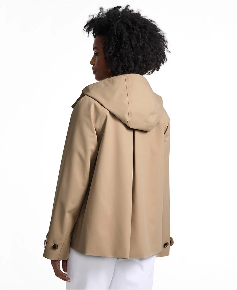 Lands' End Women's Squall Waterproof Hooded Short Mac Jacket