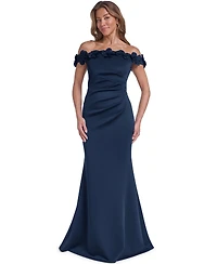 Eliza J Women's Off-The-Shoulder 3D Floral Gown Dress