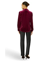 Yumi Women's Velvet Relaxed Fit Shirt
