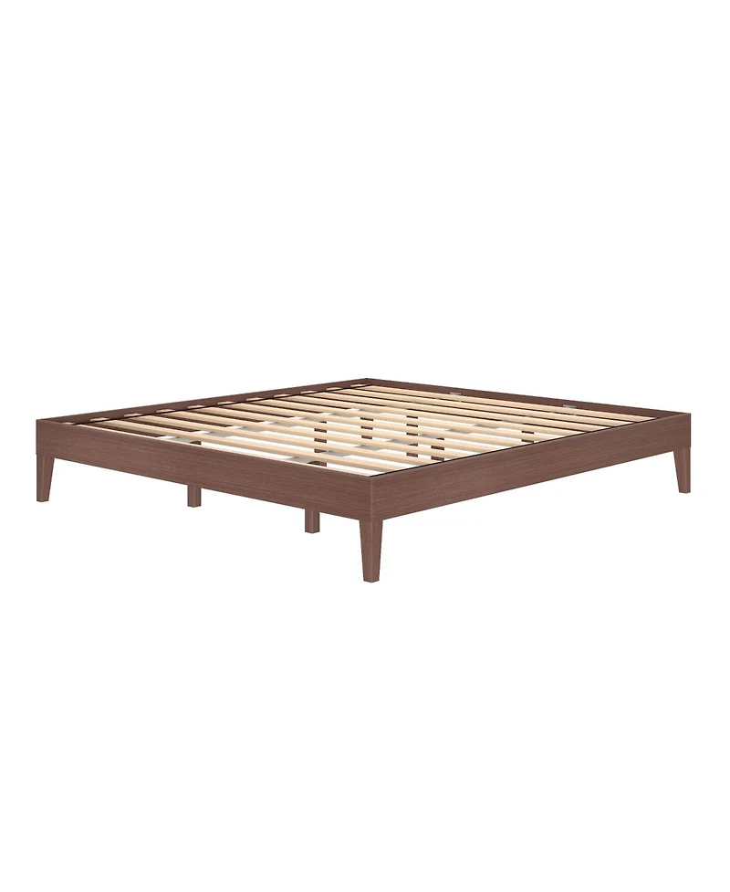 Grain & Grove Oak Embossed Bear Platform Bed