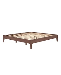 Grain & Grove Oak Embossed Bear Platform Bed