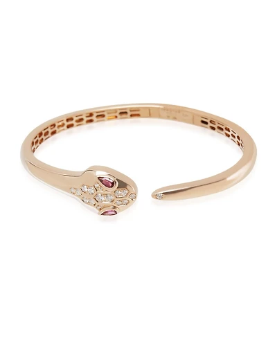 Pre-Owned Bvlgari Rose Gold Rubelite and Diamond Serpenti Seduttori Bracelet