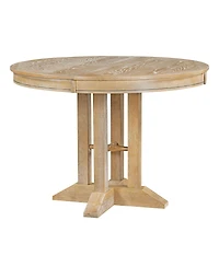 Streamdale Furniture 5-Piece Extendable Round Dining Set with 4 Upholstered Chairs