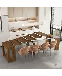 Streamdale Furniture Extendable Foldable Multifunctional Wood Dining Table
