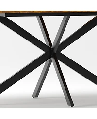 Streamdale Furniture Retro Rectangular Extendable Dining Table with Storage