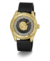 Guess Men's Quartz Black Silicone Strap Watch 44mm