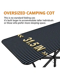 Aofar 31.5'' Oversized Camping Cot Folding Bed 500Lbs