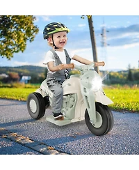 Costway 6V Kids Bubble Car Electric Ride on Motorcycle with Music Button and Led Headlight