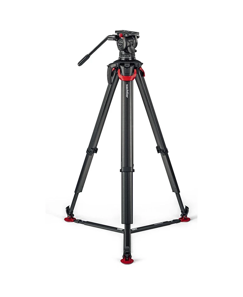 Sachtler aktiv10T 100mm Fluid Head with flowtech 100 Carbon Fiber Tripod and Ground Spreader