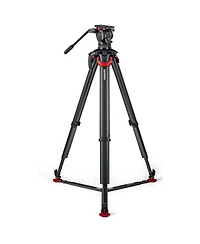 Sachtler aktiv10T 100mm Fluid Head with flowtech 100 Carbon Fiber Tripod and Ground Spreader