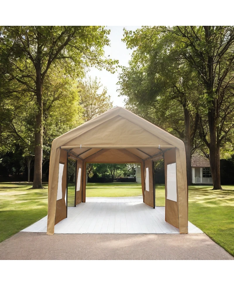 Streamdale Furniture 12x20Feet Heavy Duty Outdoor Portable Garage Ventilated Canopy Carports