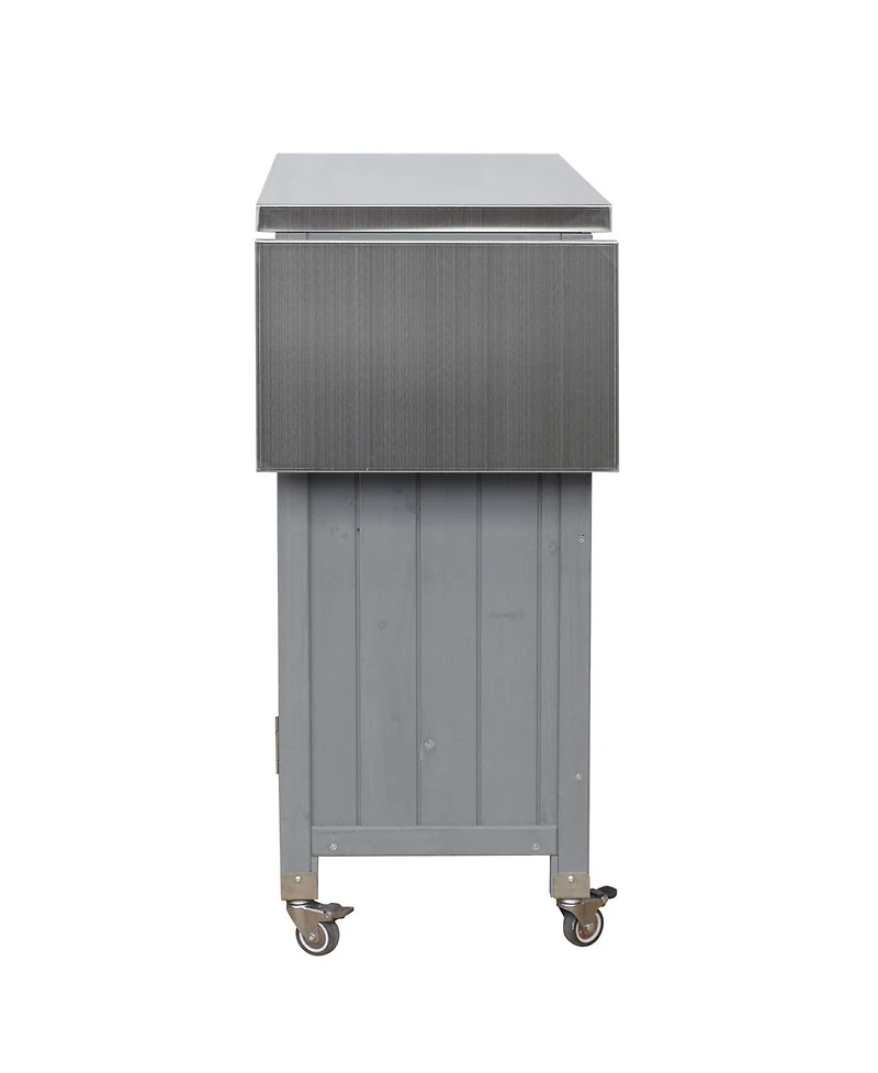 Streamdale Furniture Foldable Outdoor Kitchen Island With Storage, Prep Station, And Lockable Wheels