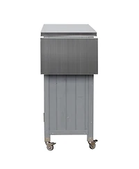 Streamdale Furniture Foldable Outdoor Kitchen Island With Storage, Prep Station, And Lockable Wheels