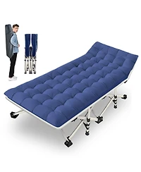 Aofar Camping Cot Folding Bed With Mattress Carry Bag