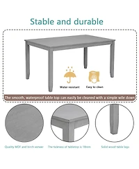 Streamdale Furniture Wooden Rectangular Dining Table Set for 4
