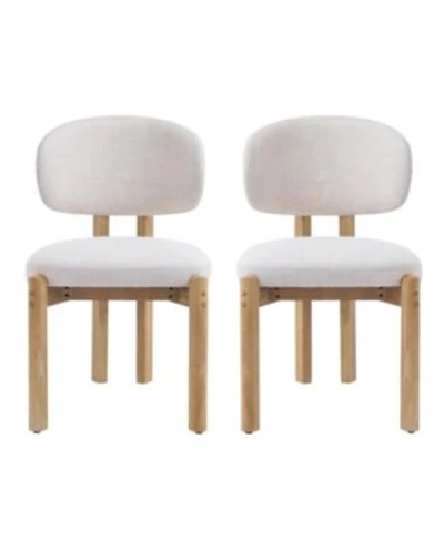 Boyel Living Dining Chairs Fabric Solid Wood Frame Ergonomic Upholstered Kitchen Chairs