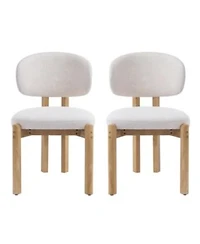 Boyel Living Dining Chairs Fabric Solid Wood Frame Ergonomic Upholstered Kitchen Chairs