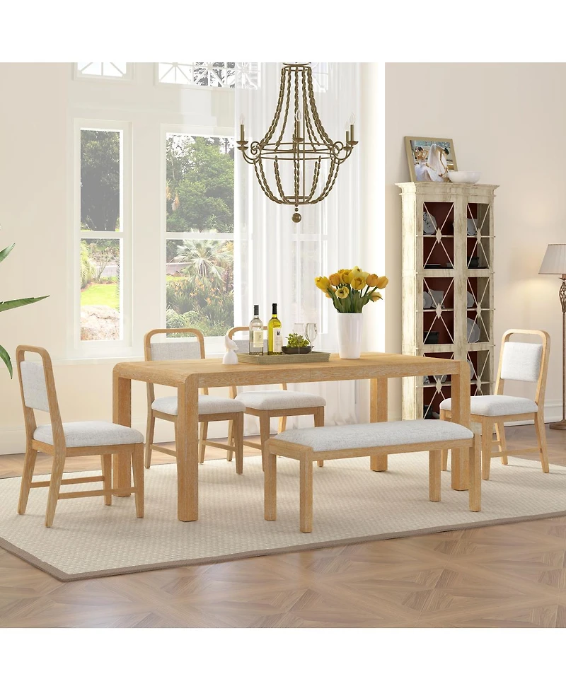 Streamdale Furniture Extendable Dining Set with 4 Chairs and Bench