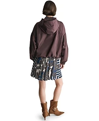 Bcbg Women's Zip-Front Drawcord Hoodie Jacket