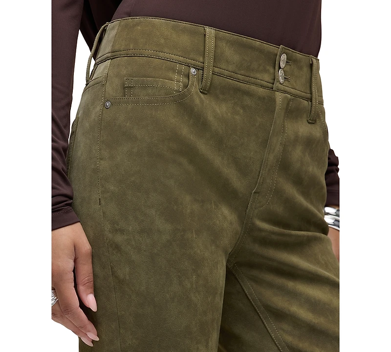 Hudson Jeans Women's Dani Mid-Rise Faux Suede Flare Pants