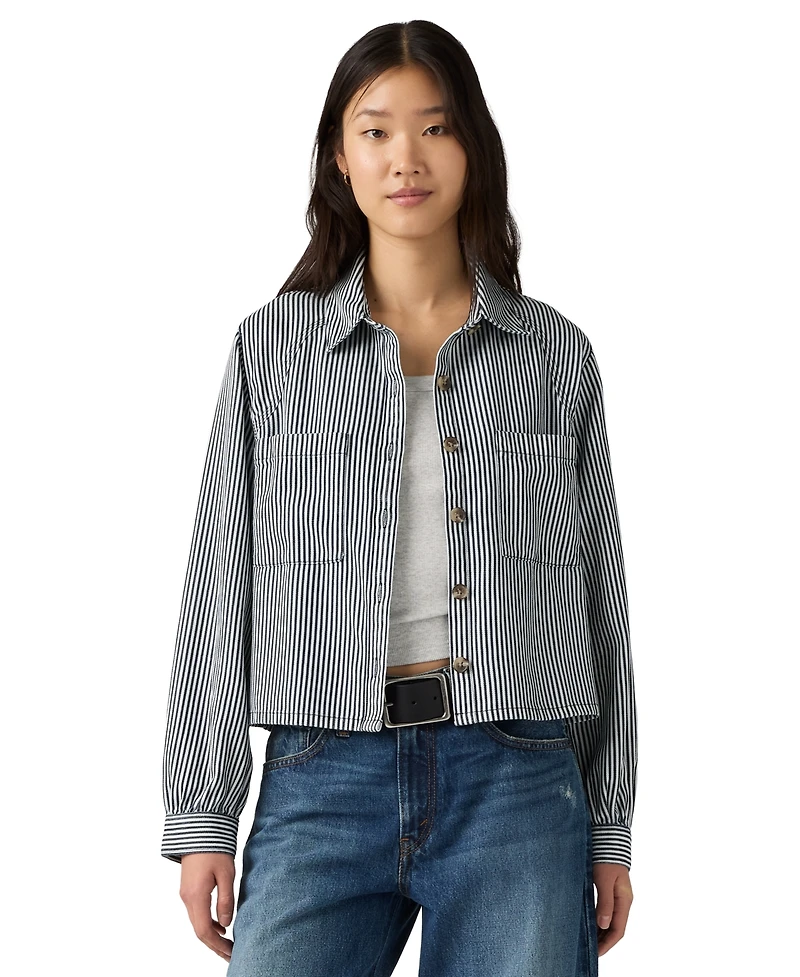 Levi's Women's Long-Sleeve Utility Crop Top