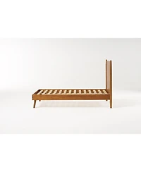 Streamdale Furniture Acacia Wood Bed With Mid-Century Modern Design