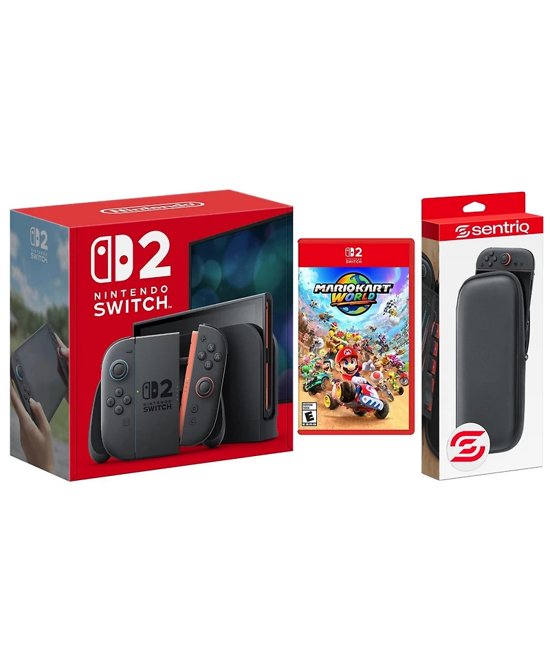 Nintendo Switch 2 Console with Mario Kart World and Protective Case Bundle