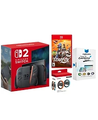 Nintendo Switch 2 Console with Star Fox Game, Joy Con Flight Steering Wheels and MightySkins Bundle