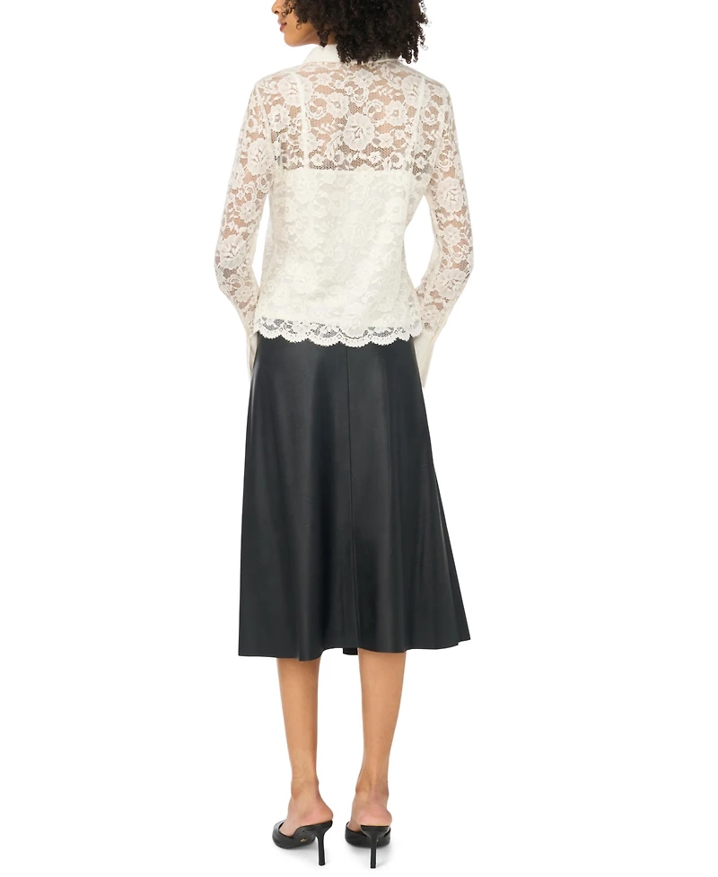 Vince Camuto Women's Collared Button-Front Knit Blouse