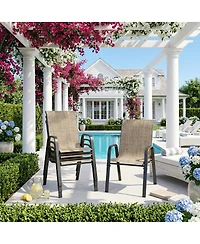 Streamdale Furniture Heavy-Duty Outdoor Teslin Fabric Chairs, 350 lbs Capacity, Ergonomic and Waterproof
