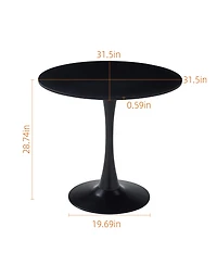 Streamdale Furniture 31.5-inch Modern Round Mdf Dining Table with Matte Iron Base