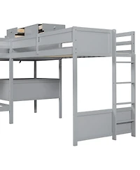 Streamdale Furniture L-Shaped Twin Bunk Bed With Desk, Drawers, Usb/Power