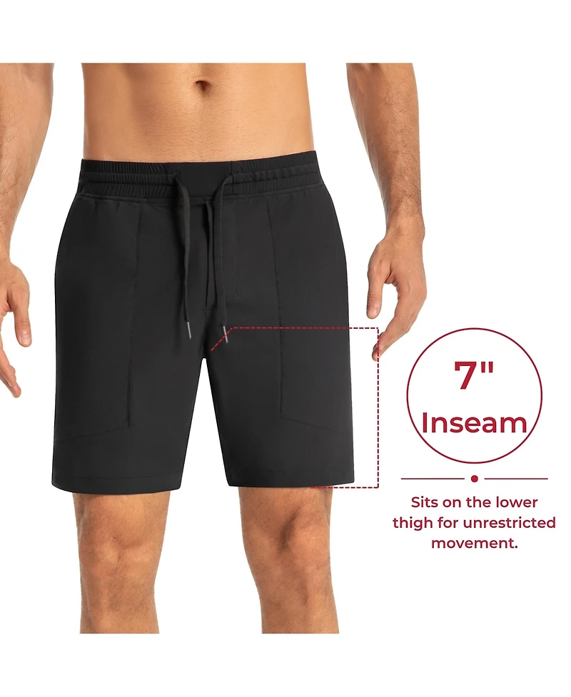 Alpine Swiss Men's Athletic Shorts 7" Inseam Quick Dry Gym Workout Zipper Pockets