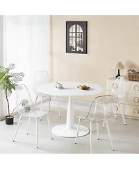 Streamdale Furniture 5-Piece Mid-Century Dining Table Set with Metal Legs and Mdf Top
