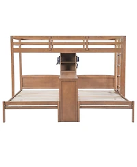 Streamdale Furniture Twin Bunk Bed With Desk, Storage, Lamp, 3-in-1