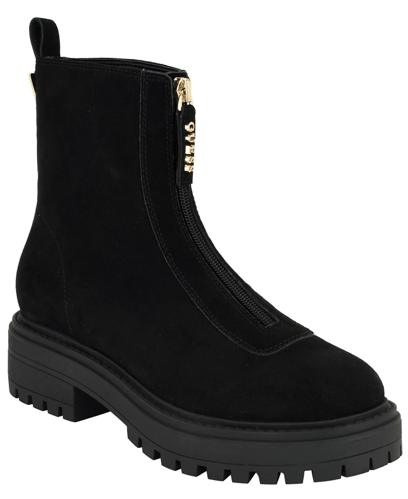 Guess Women's Syyan Front Zip Lug Sole Booties