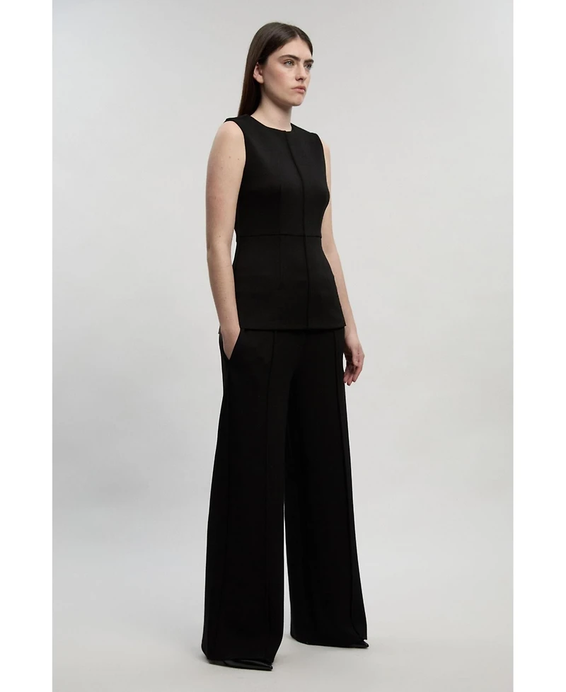 Karen Millen Women's Ponte Wide Leg Trouser