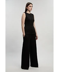 Karen Millen Women's Ponte Wide Leg Trouser