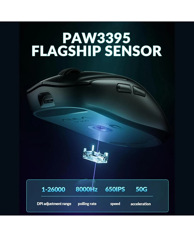 Aula SC800 Wireless Gaming Mouse, Ultra-Light 37g, High-Precision Control, Instant Response, Programmable Buttons