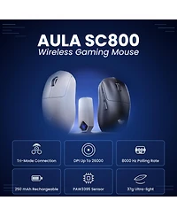 Aula SC800 Wireless Gaming Mouse, Ultra-Light 37g, High-Precision Control, Instant Response, Programmable Buttons