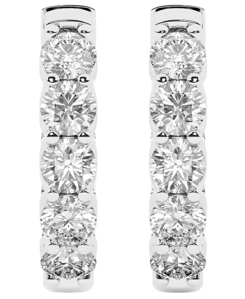 Forever Grown Diamonds Lab-Grown Diamond Hoop Earrings (2 ct. t.w.) in Sterling Silver