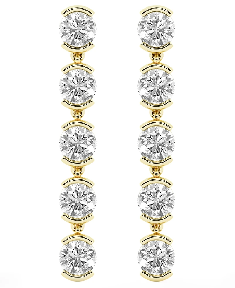 Forever Grown Diamonds Lab-Grown Diamond Dangling Earrings (2 ct. t.w.) in 14k Yellow Gold-Plating Over Sterling Silver