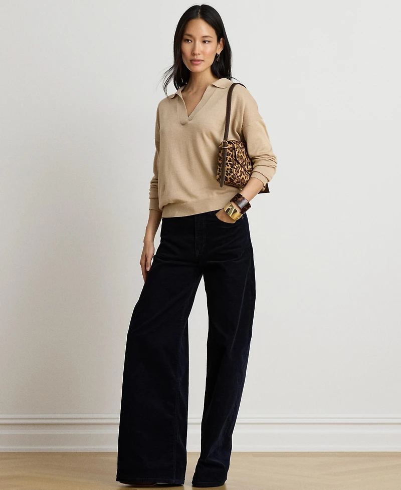 Lauren Ralph Women's V-Neck Polo Sweater