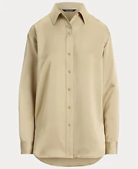 Lauren Ralph Women's Relaxed-Fit Satin Charmeuse Shirt
