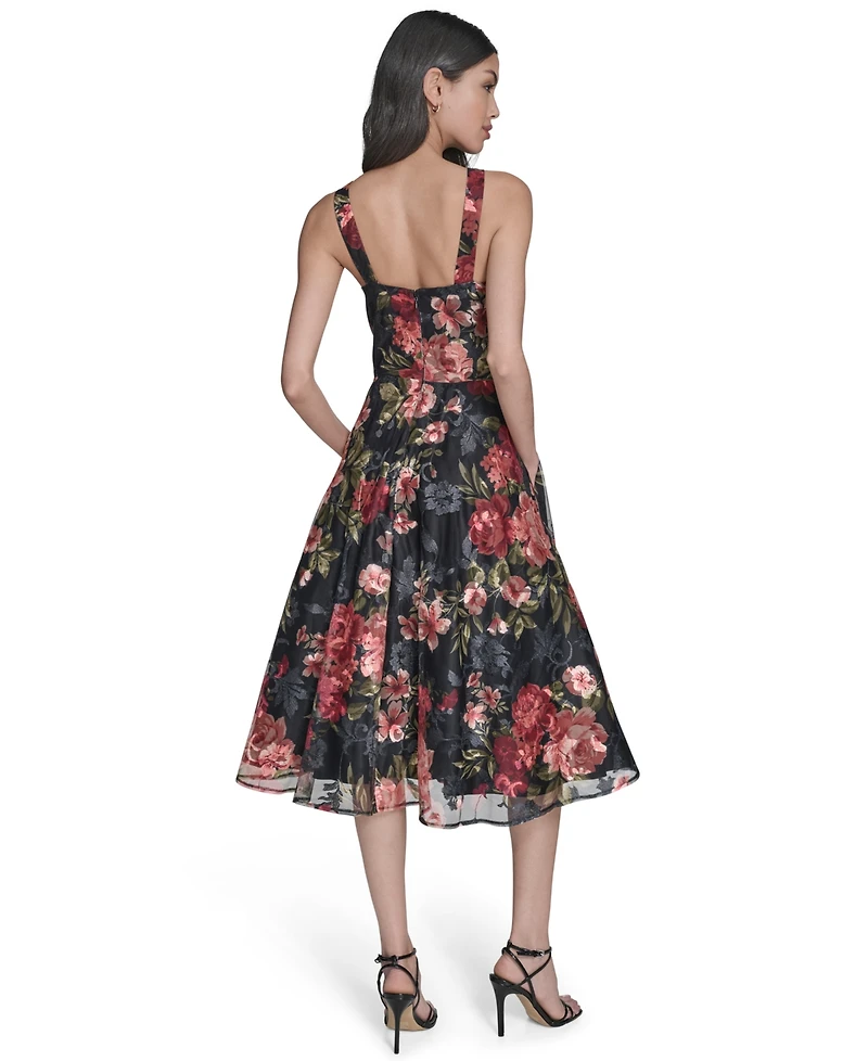 Eliza J Women's Sleeveless V-Neck Fit & Flare Short Dress