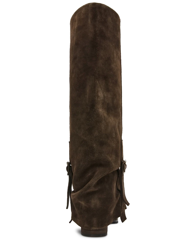 Steve Madden Women's Bozeman Cuffed Block Heel Tall Slouch Boots