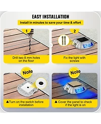Vevor Driveway Lights, Solar Driveway Lights 24-Pack, Dock lights with Switch, in Blue