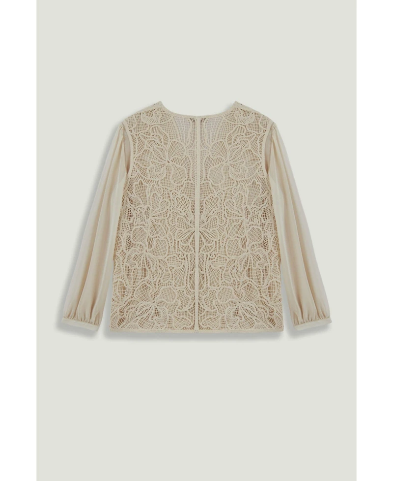 Nocturne Women's Lace Front Sheer Sleeve Jacket
